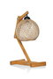 Opviq Lámpara de Mesa Beehive en Madera de Pino y Yute